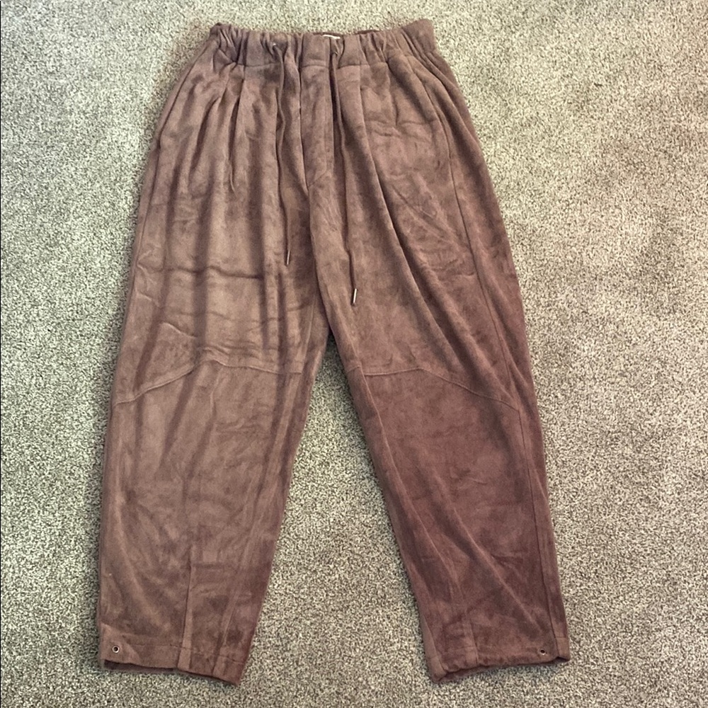 Urban Outfitters Brown Sweatpants Relaxed Fit Velour